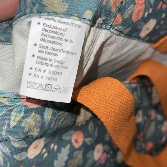 Floral Tote Bag with Orange Handles - Picture 10 of 15